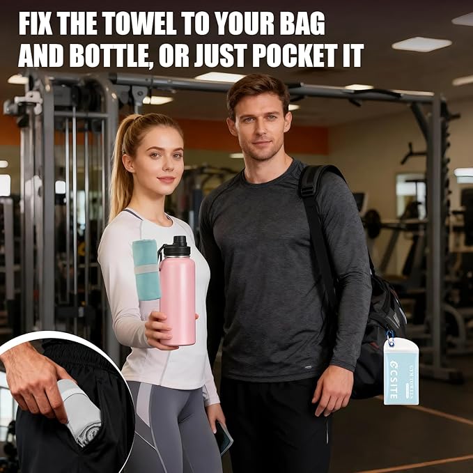 Microfiber Gym Towels - 5 Pack Highly Absorbent & Quick-Drying, Odor-Free, Sports Sweat Towels for Men & Women, Perfect for Workout, Yoga, Running, Fitness, Tennis, Swimming and Travel
