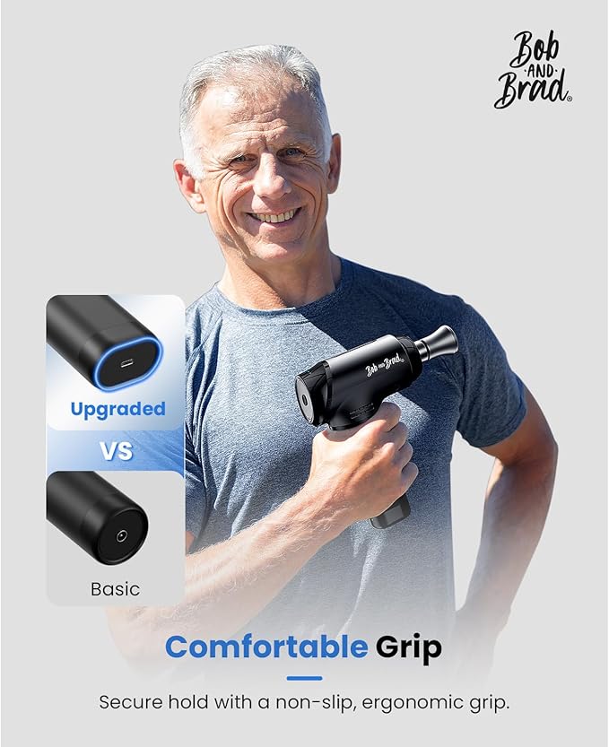 BOB AND BRAD T2 Max Massage Gun Deep Tissue with Metal Head, Professional Muscle Massager, HSA Portable Percussion Electric Massager Gun for Athletes for Home Gym Pain Relief FSA Eligible
