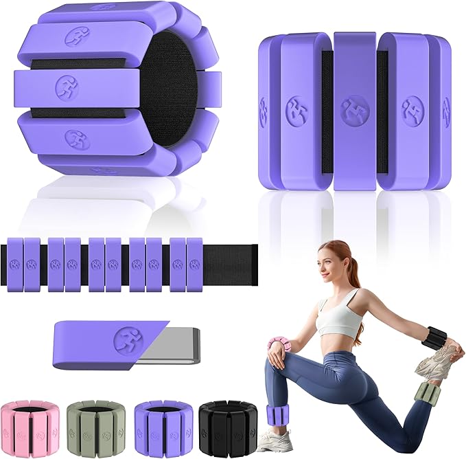 Adjustable Wrist Weights for Women Men, Leg Weights for Women 0.75lb-1lb-1.3lb Each for Walking, Yoga, Dance, Barre, Gym