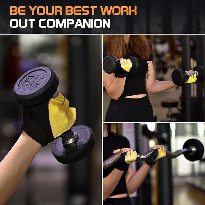 Workout Gloves for Women - Breathable Weight Lifting Gloves with Non-Slip Silicone Padding, Fingerless Gym Gloves for Cycling, Rowing, Pull Ups & Training (4 Sizes)