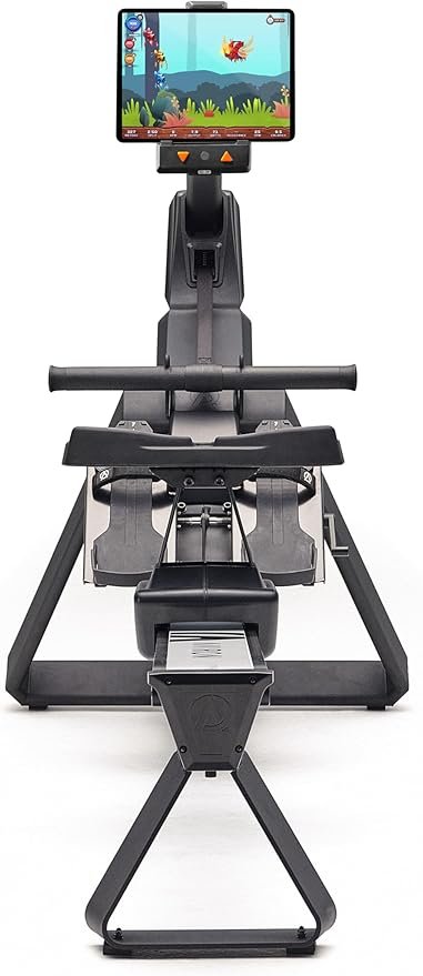 Aviron StrongGo Rowing Machine -Compatible with iPad—Dual Air & Magnetic Resistance Up to 100 lbs | Game-Based Workouts, Compact Storage Design