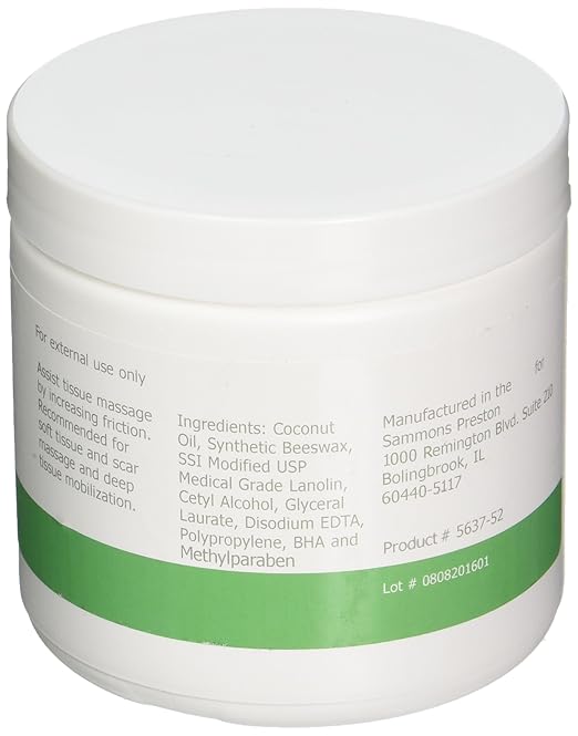 Rolyan Deep Prep Ultra Care Deep Tissue Massage Cream, Hypoallergenic & Odorless Professional Massage Creme for Relaxing Full Body Pain Relief, Unscented & Safe to Use On All Skin Types, 15 Ounce Jar