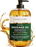 Cosmetasa Sore Muscle Massage Oil for Massage Therapy – All Natural, Cruelty-Free Full Body Massage Oils for Muscle Relaxing & Joint Comfort – Arnica Extract with Chamomile & Lavender Oil (16.9 oz)