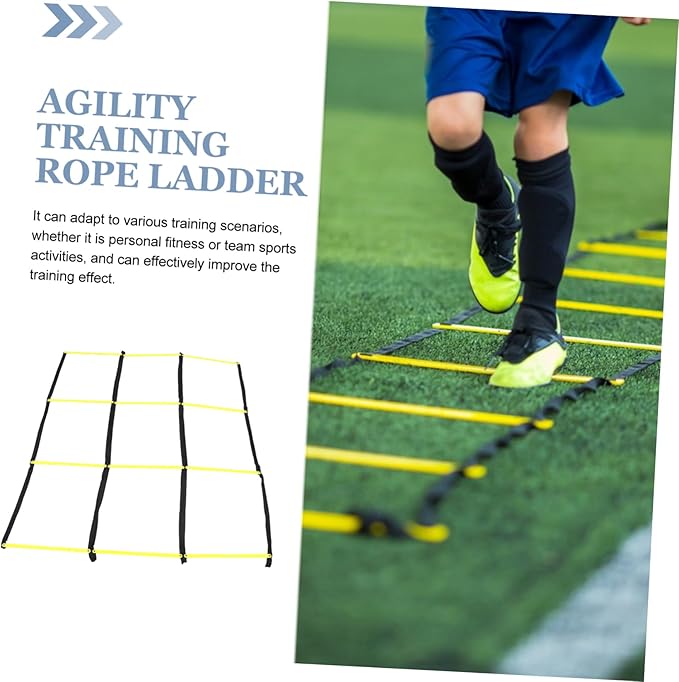 Foldable Agility Ladder Training Pad for Football Soccer Multifunctional Rope Ladder for Footwork Speed Drills and Sports Exercises Portable and Lightweight Go Training