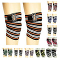 New Weightlifting Knee Wraps for Gym Fitness Training Support Bandages Knee Straps for Squats (Black/Orange/White)