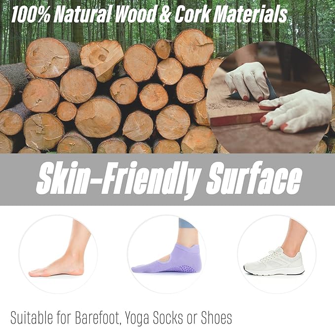 2026 NEW｜29" Surf Balance Board for Kids & Adults｜MAX. 350lbs Balance Boards with Cork Roller & Half Ball｜0.6" Wobble Board Trainer from Beginner to Advanced｜Wooden Slack Board