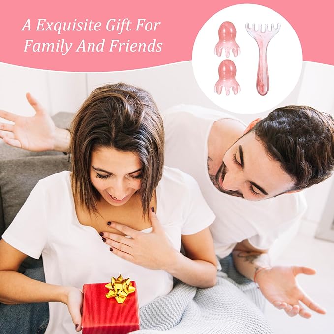 Head Massager Scalp Comb, 3 Pcs Resin Scalp Massager for Headaches Relaxation Head-Scalp Massage Tool Gua Sha Massage Comb Set Manual Acupressure Tool for Birthday Mother's Day Gifts
