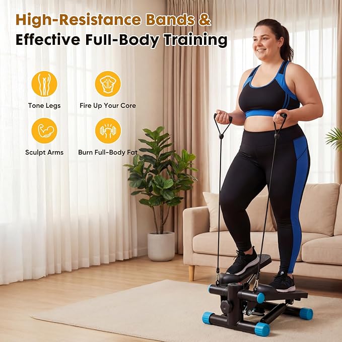 NEWBULIG Mini Stepper for Exercise at Home Stair Step Machine for Indoor Fitness Portable Home Gym Stepper for Full Body Workout 300lb Weight Capacity