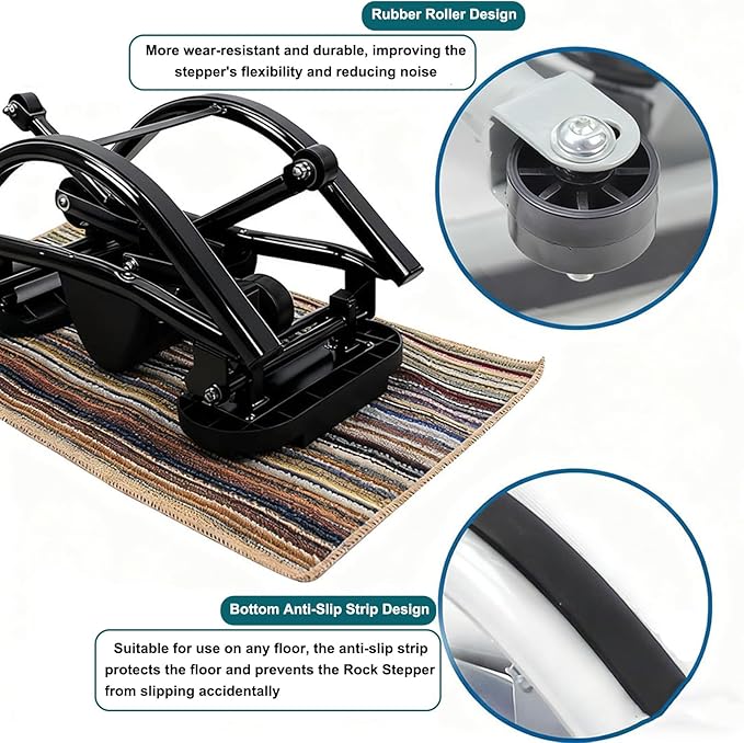Low-Impact Lateral Rocking Fitness Stepper for Knees and Joints,Home Workout Machine,Rock Stepper Machine with Digital Display,Track Time,Reps,Calories for Legs,Glutes,Abs