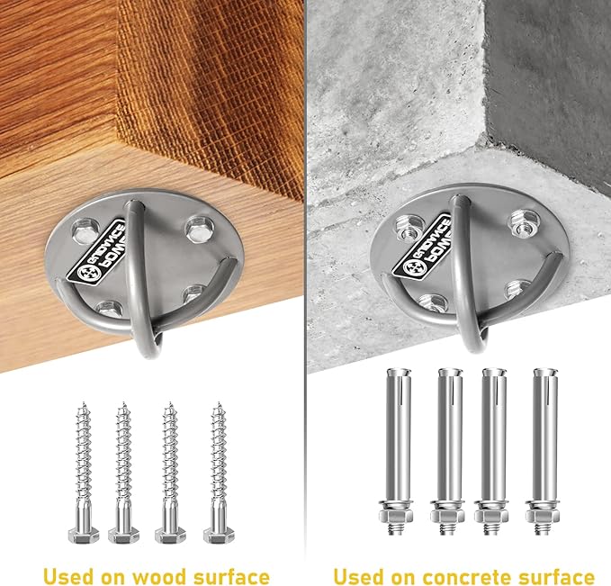 POWER GUIDANCE Wall and Ceiling Mount Bracket for Suspension Straps, Gymnastic Rings, Yoga Swings & Hammock Resistance Band Battle Rope