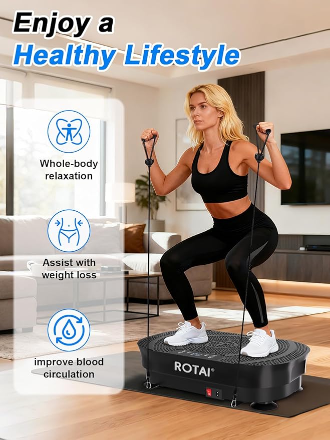 Vibration Plate Exercise Machine for Lymphatic Drainage，400 lbs Capacity Shake Plate Vibration Plate Machine for Weight Loss,Vibrating Plate for Full-Body Workouts for Men and Women(Black)