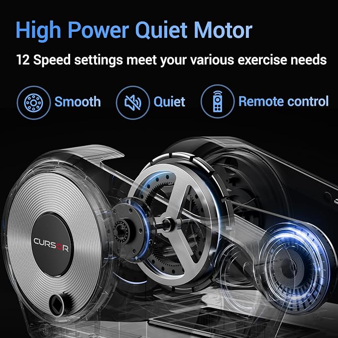 Under Desk Elliptical Machine, Electric Seated Pedal Exerciser, Mini Ellipse Leg Exerciser with Remoter, 12 Level Speeds, Forward & Reverse Direction, Manual & Auto Mode for Home Office (Dark)