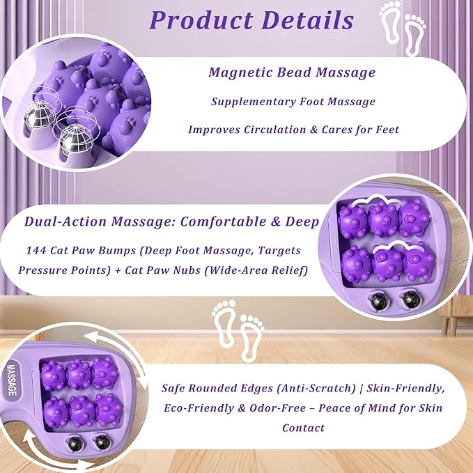 Portable Double Foot Massage Roller for Plantar Fasciitis Relief,Foot Massage Roller with Acupressure Therapy,Pain Relief, Stress Relief & Improved Circulation, Reflexology Tool for Home & Office Use