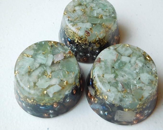 Calcite Green Orgone Generator Energy Accumulator 528Hz/7.83Hz/Advance Harmonics Many Beautiful Ingredients and Colors!! (Calcite Green)