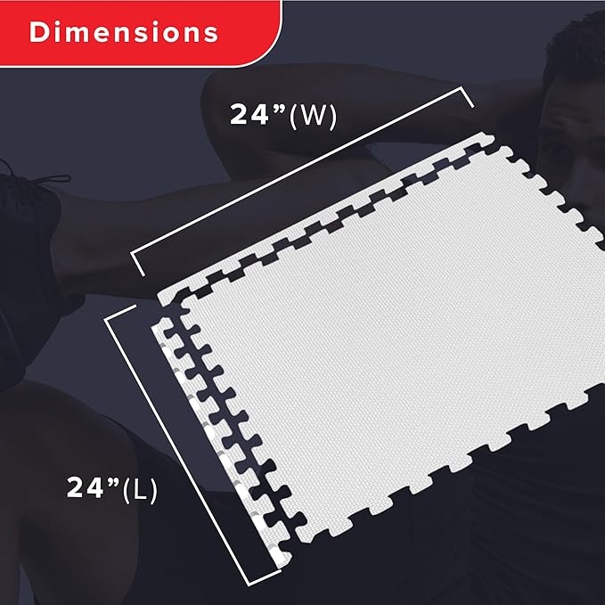 We Sell Mats 3/8" Thick Multipurpose EVA Foam Exercise Floor Mat, Interlocking Tiles, Anti-Fatigue for Home or Gym
