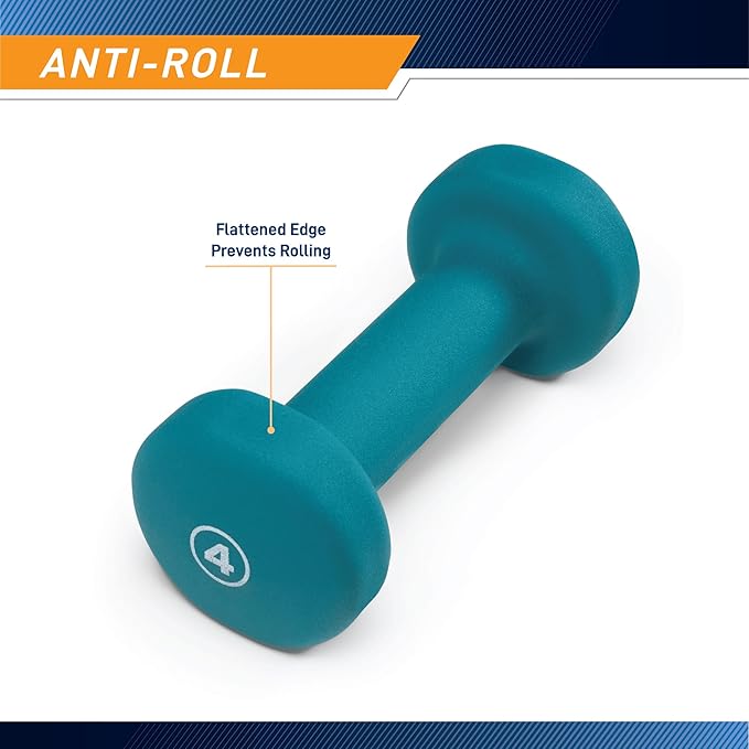 Marcy Colored Neoprene Dumbbell Hand Weights, Exercise Free Weights for Home Gym - Sold in Singles