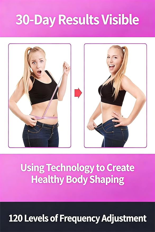 Vibrating Platform Fitness Machine, Full-Body Workout Trainer, with LCD Screen, Pink.