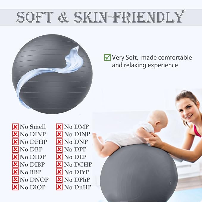 Soft Pilates Ball 9 Inch, Ideal Small Exercise Ball Between Knee Squeeze for Physical Therapy Yoga Core Medicine Abs Pt Bouncy, Mini Rubber Fitball Barre Workout Equipment for Women Men Kid Toddler