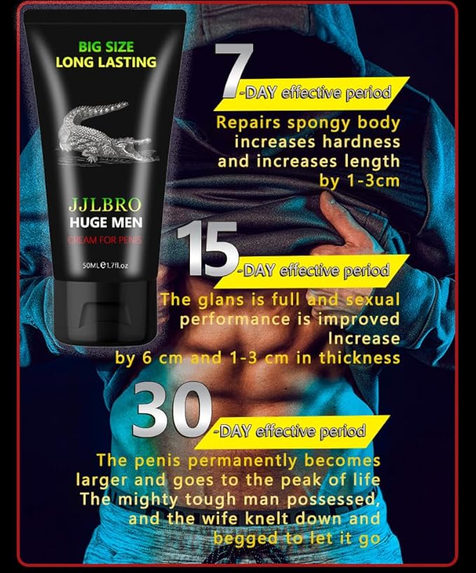 Long Lasting Male Enhancement Gel, Body Cream for Private Part, Men's Re-Vitalize Enlargement Cream, Enhance Size and Performance – Get Bigger Thicker and Stronger (Huge Men XXL)