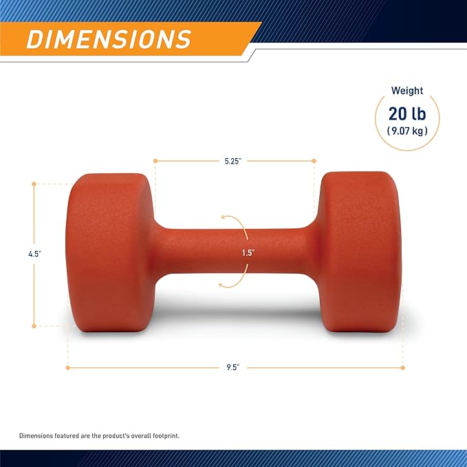 Marcy Colored Neoprene Dumbbell Hand Weights, Exercise Free Weights for Home Gym - Sold in Singles