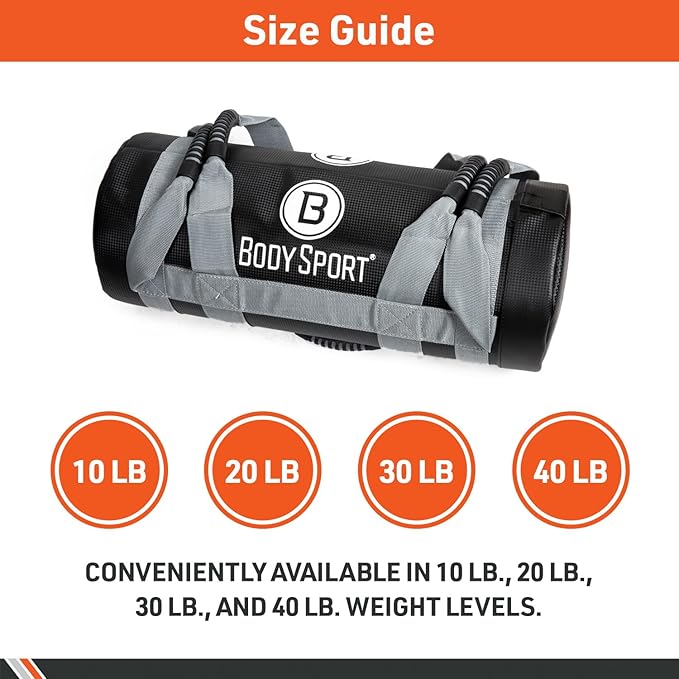 Body Sport Weight Weight Training Bags – Heavy Duty Weighted Bag for Fitness, Conditioning and Training
