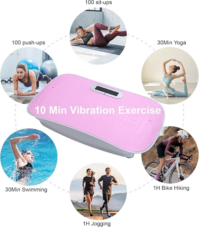 Full Body Vibration Platform Crazy Fitness Massage 10-Frequency Weight Loss & Fat Burner Shaking Machine for Unisex