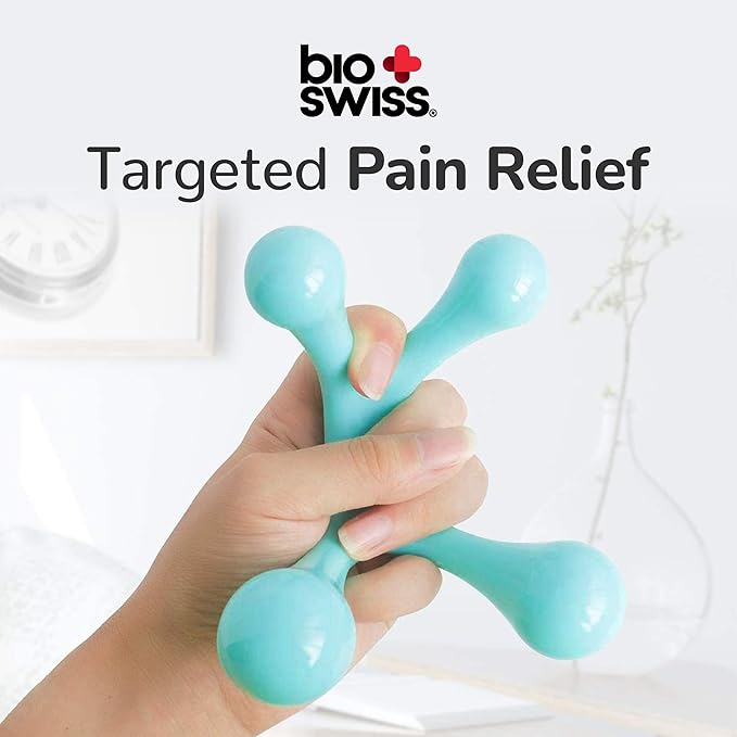 BioSwiss 2-Pack Handheld Full Body Massager, 4-Leg Pressure Point Tool for Back, Neck, and Shoulder, Includes 1 Large and 1 Small