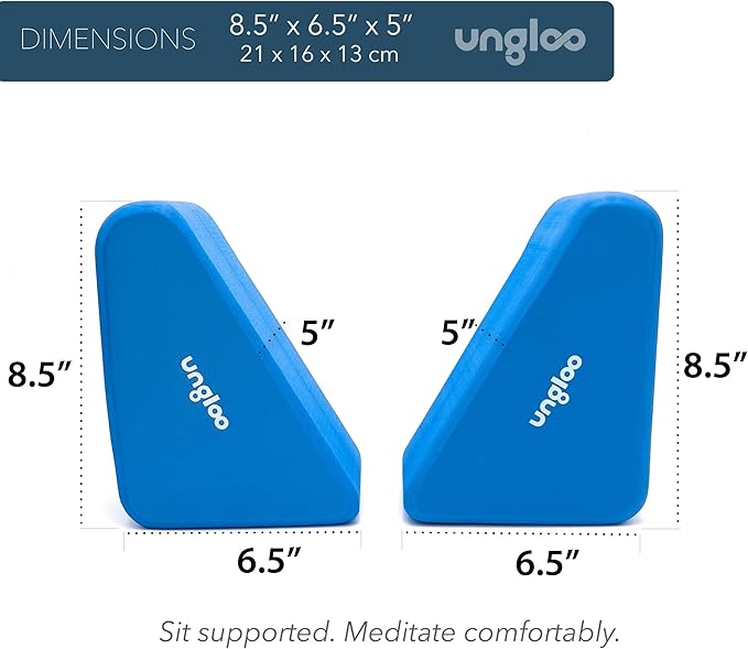 Ungloo Supportive Yoga Block Wedges for Seated Meditation – Elevates Knees, Reduces Hip Pressure, and Improves Cross-Legged Posture