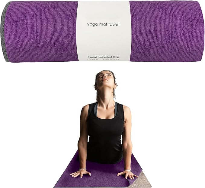 Muka Yoga Mat Towel for Hot Yoga Non-Slip, Pilates Mat Cover Absorbent Soft Gym Sweat Towel 72x24 Inch
