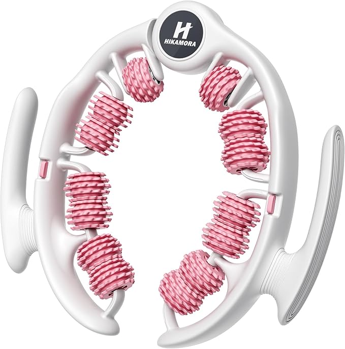 Cellulite Massage Tool, Manual Cellulite Roller, Contoured & Smoother Skin, Relieve Leg Muscle Soreness, Dimpled Skin Removal, Legs/Thighs/Buttocks, Anti-Cellulite Roller (Pink)