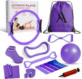 AMAVIK Pilates Kit 15-Pieces Home Workout Set with 5 Resistance Bands, Pilates Ring and Ball Set with Accessories-A Complete Pilates Set for Women to Improve Strength, Flexibility and Balance Body