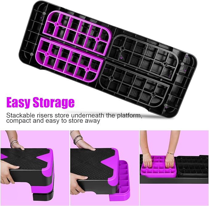 Adjustable Exercise Workout Aerobic Stepper Step Platform Trainer