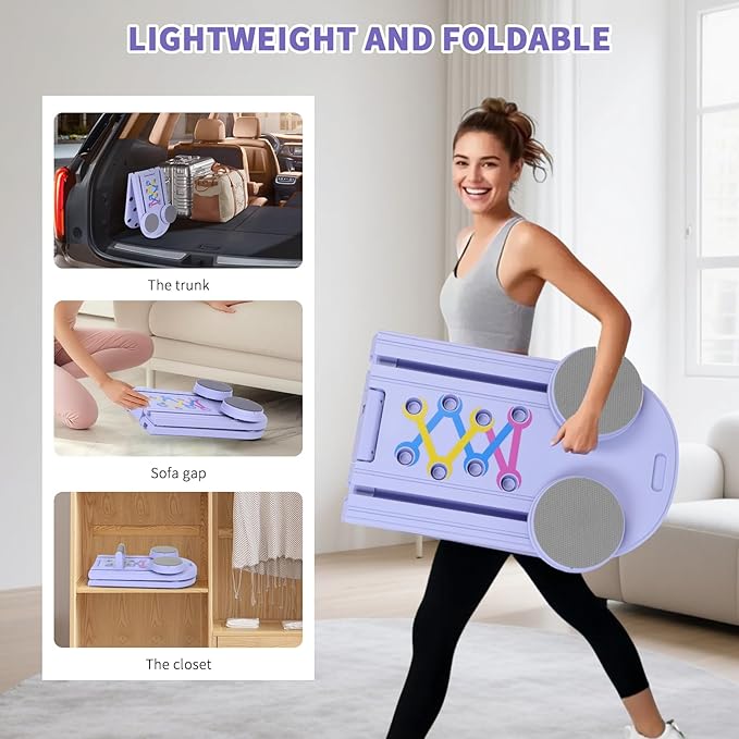 Pilates Board, Pilates Reformer Set，Multi-Function Pilates Equipment, Universal Portable and Foldable Home Pilates Set for Core Strength and Pilates Training, Full Body Home Workout