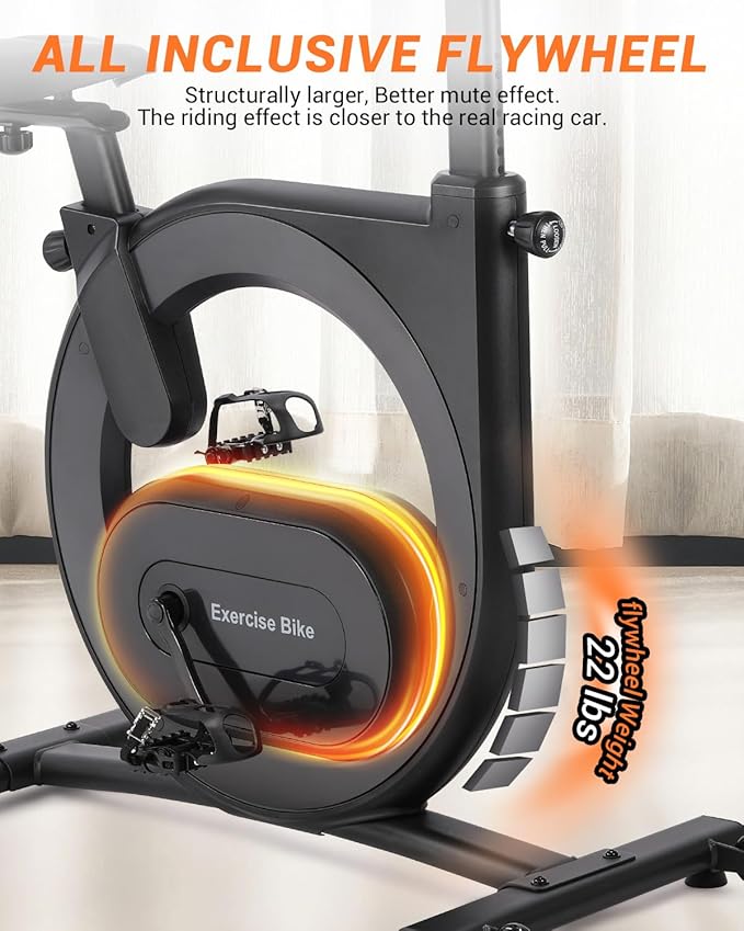 Stationary Bikes for Home, Electromagnetic Control Exercise Bike, 32-Level Resistance, Low Noise with App, LED Display & 300 Lbs Capacity, Workout Bike for Cardio, Weight Loss