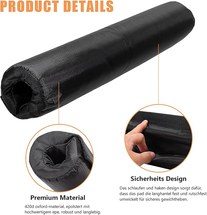 Barbell Pad, Foam Sponge Pad Strength Training Equipment Attachments Foam Sponge Provides Cushion to Neck Shoulders