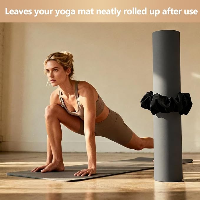 Yoga Mat Scrunchie - Stylish Holder, Durable & Elastic Fabric - Fits All Standard Mats (Mat Not Included)