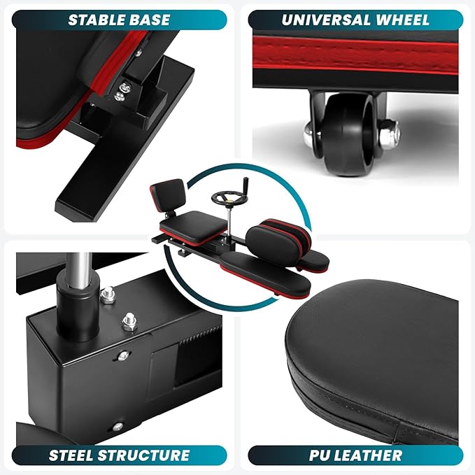 Hip Leg Strecher, 400LBS Steel Split Machine for Flexibility Kids Adults with Wheel, 240 ° Leg Strecher Machine for Flexibility Stretching Equipment Fitness Equipment Beauty Ballet Yoga