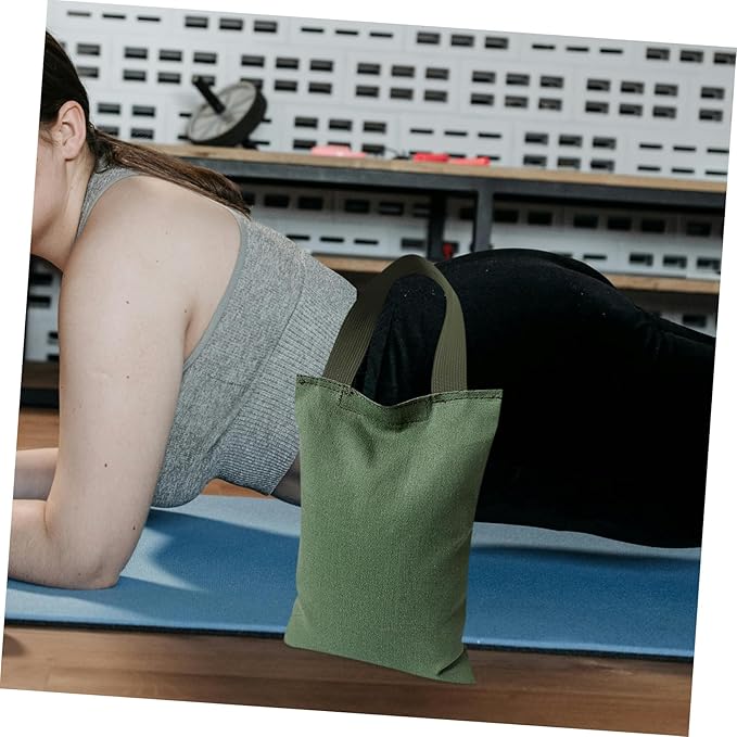 Garneck 2kg Sandbag Handle Fillable Weighted Exercise Bag for Yoga and Fitness Canvas Design for Versatile Training and Workouts Weight Management