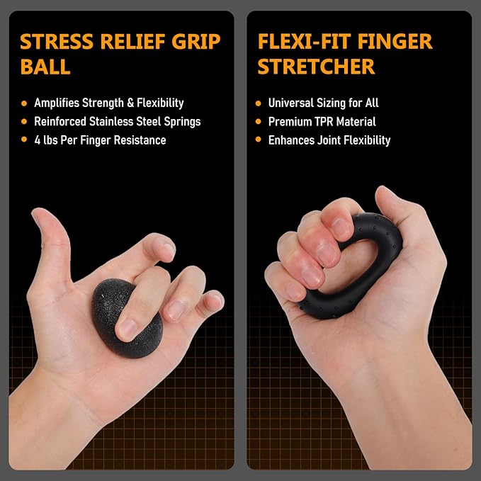 JKSHMYT Grip Strength Trainer Kits (5 Pack), Adjustable Resistance Forearm Strengthener, Hand Gripper Strengthener for Muscle Building