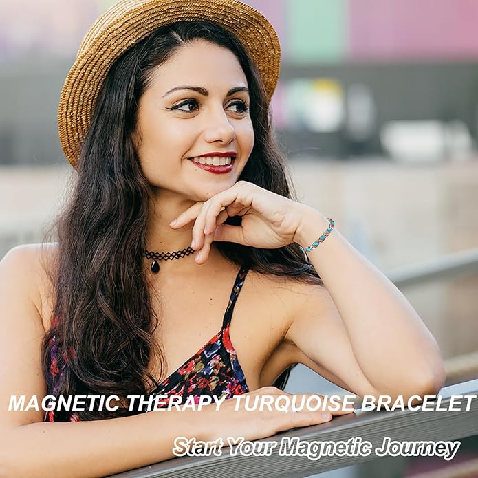 Copper Bracelets for Women, Pure Copper with Colored Turquoise Bracelet, 3500 Gauss Magnets, Fashion Jewelry（FUTI-1）