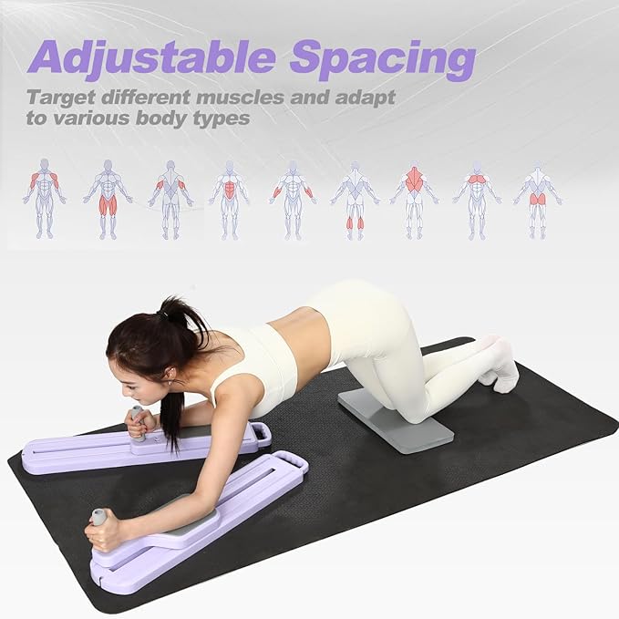 Upgraded Split Pilates Reformer Board - Foldable Pilates Board with Resistance Bands & Handrail, Multifunctional Rebound Abdominal Board Ab Trainer, Pilates Machine Full Body Workout at Home