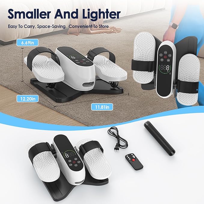 2025 New Under Desk Elliptical Machine,Portable Seated Pedal Exercise Machine for Seniors, 12 Adjustable Speed Elipse Leg Exerciser with Remote Control,Quiet Foot Exercise Machine for Home Office