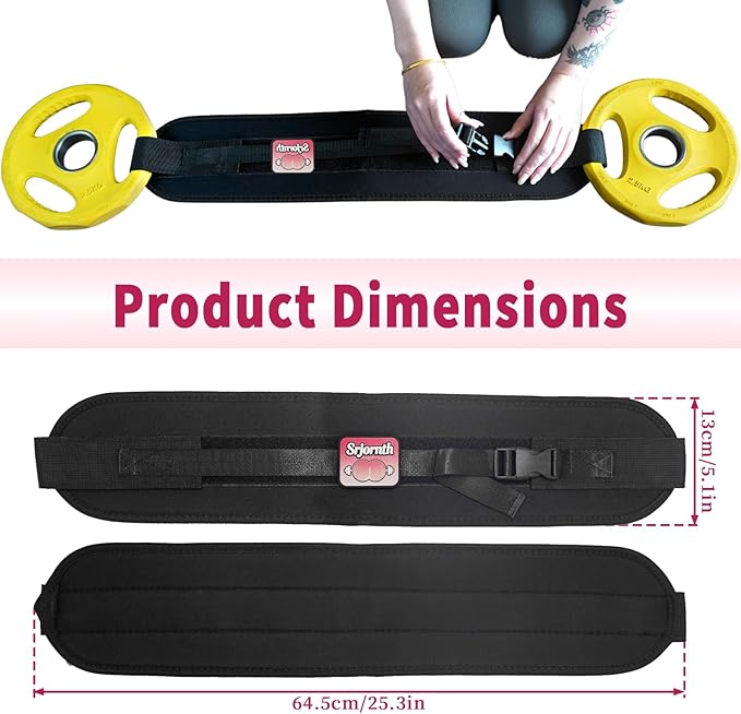 Pro Portable Hip Thrust Belt - Premium Booty Builder for Dumbbell & Kettlebell Workouts | Gym, Home & Travel Glute Trainer | Lightweight & Foldable Design | Attached is a Velcro badge |Slip-Resistant Padding for Hip Protection (Black)