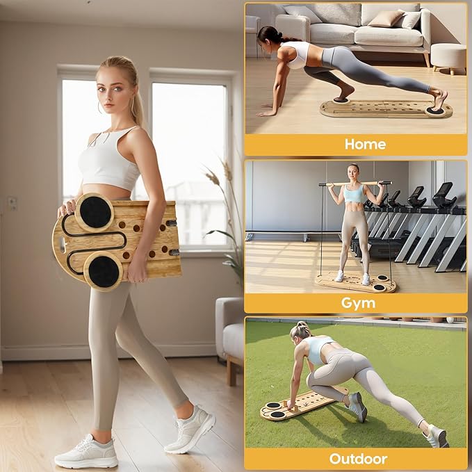 pilates reformer set pilates equipment bamboo Pilates Reformer Set durable Pilates Boards for Home Workout Portable and Foldable Pilates Reformers Machine Multifunctional Pilates Boards for Women /men