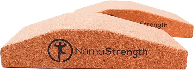 Cork Yoga Wedge Block - Non-Slip Wrist Support, Set of 2