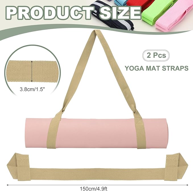 Yoga Mat Straps for Carrying, Adjustable Exercise Mat Sling Holder Multi Purpose Mats Carrier