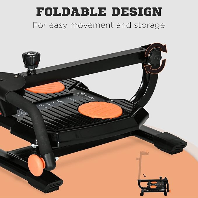 Soozier Foldable Ab Twister Board for Waist Trimming with Screen Showing Time, Calories, Ab Workout Equipment for Women and Men, Core Fitness Training Ab and Butt Workout Equipment