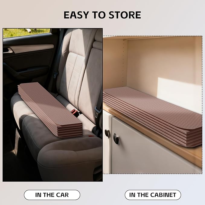 Extra Thick Foldable Yoga Mat (10mm), SGS Certified TPE, Non-Slip & No Smell, 12-Fold Design for Ultra Portability And Easy Storage | for Yoga, Gym, Pilates, and Home Workouts, 76" x 26"