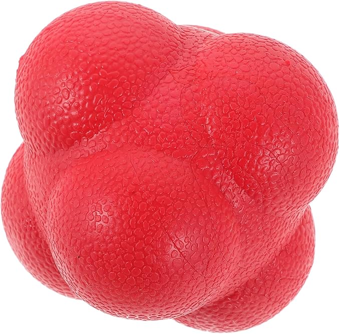 VOSAREA Agility Reaction Ball Hexagon Trainer,Hand Eye Coordination Training Ball for Baseball Soccer Basketball Tennis Practice - Quick Reflex Agility Speed Toy, Red