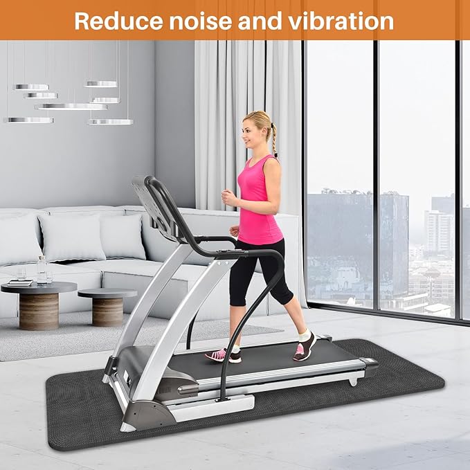 Treadmill Walking Pad Mat for Carpet Floors,Folding Treadmill Mat for Hardwood Floors,for Under Exercise Bike, Exercise Equipment Mat,Reduce Noise Shock Absorption